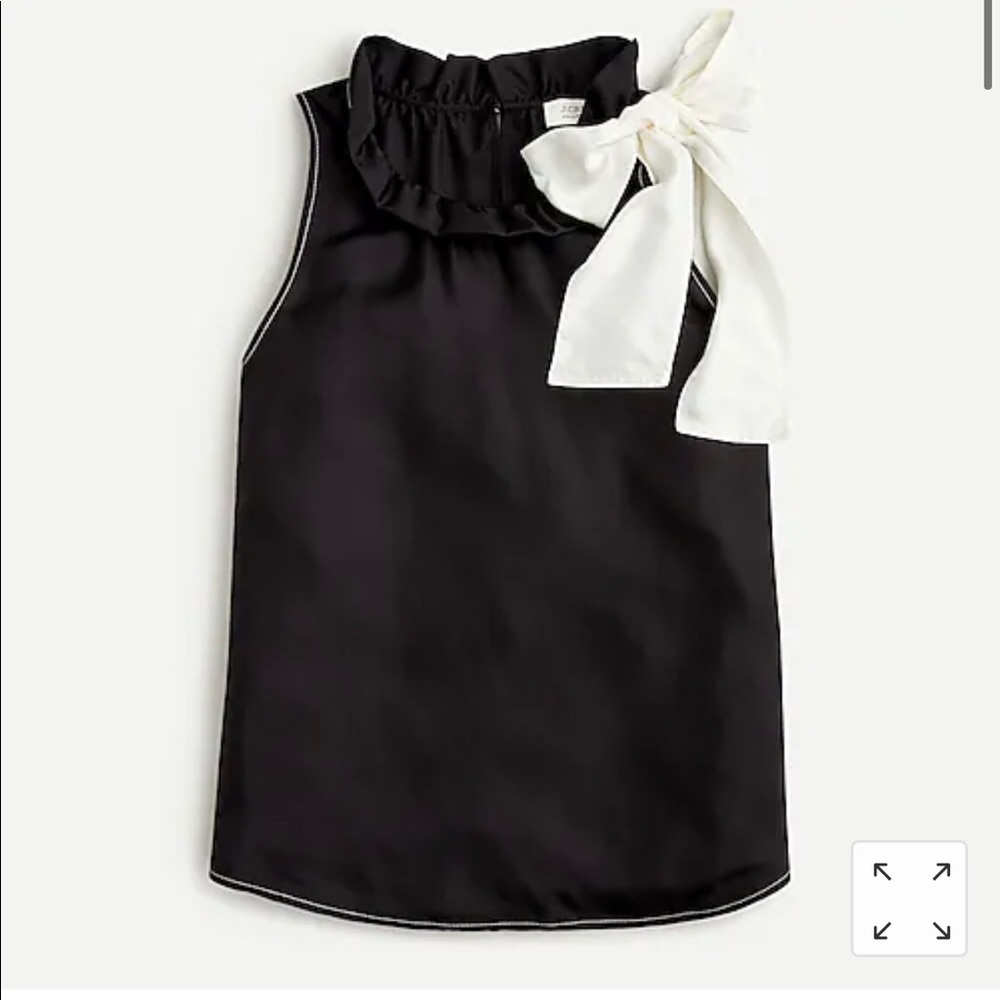 J.Crew Collection Silk Twill Top With Fixed Bow